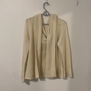 Eileen Fisher wool blend hooded cardigan